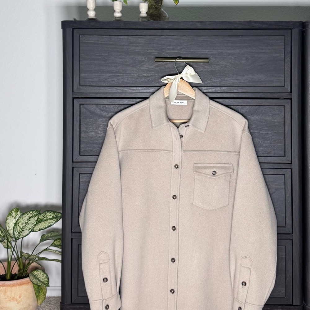 Anine Bing Light Beige Shirt Jacket